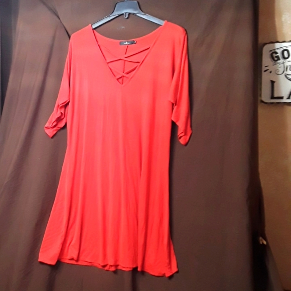 Short sleeve crisscross dress sz 2x